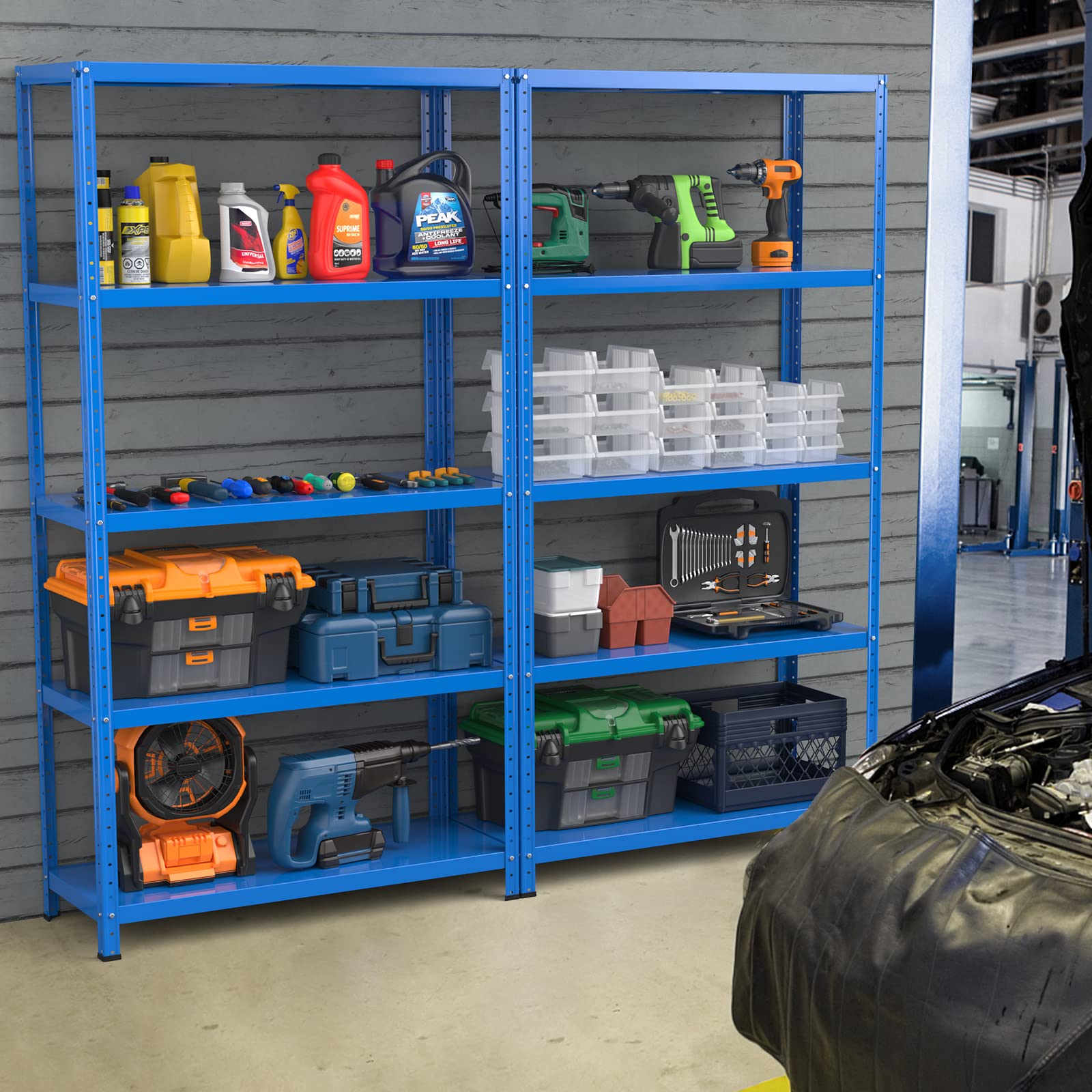 Amazon｜Giantex 5段収納棚 高さ39 x 16 x 74インチ 調節可能な